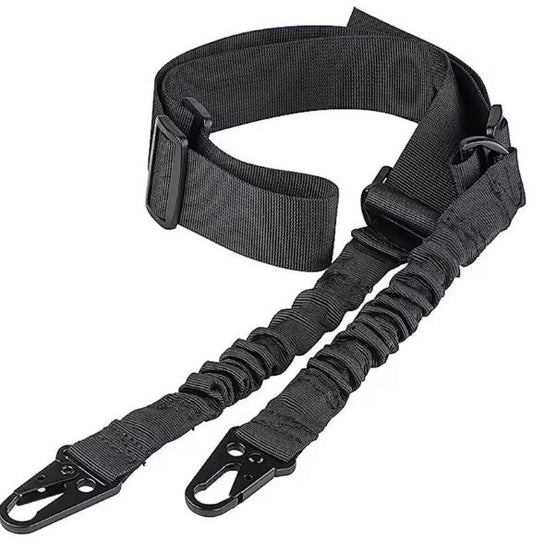 Tactical Two-Point Adjustable Rifle Sling with Elastic Bungee Design