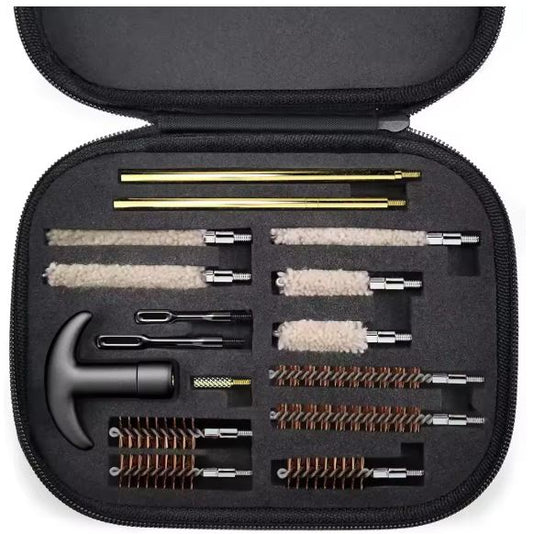 16-Piece Tactical Gun Cleaning Kit - Universal Handgun Pistol Cleaning Set for .22/9mm/.40/.357 Caliber