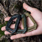 Set of 3 Tactical MOLLE D-Ring Carabiners - Durable Multipurpose Clips