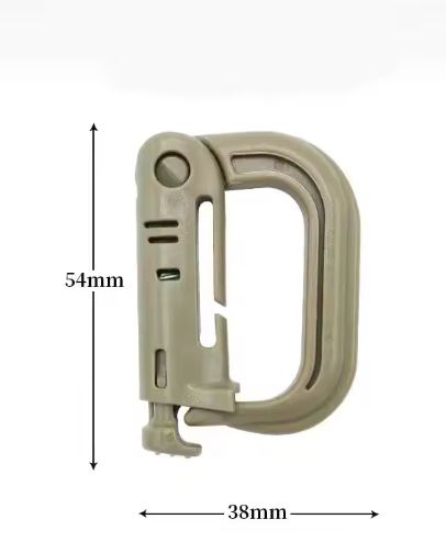 Set of 3 Tactical MOLLE D-Ring Carabiners - Durable Multipurpose Clips