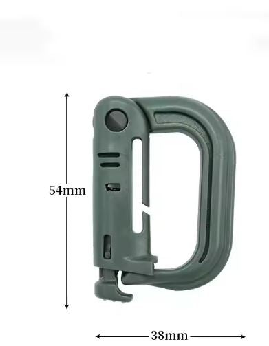 Set of 3 Tactical MOLLE D-Ring Carabiners - Durable Multipurpose Clips