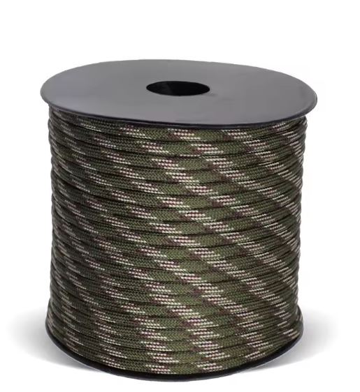 Camo Military-Grade Paracord for Outdoor Survival, 9-Strand, 4mm, 650lb Strength, 50m & 100m Lengths, Tactical Parachute Cord for Camping & Weaving