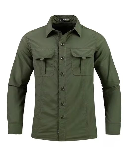 Lightweight Quick-Drying Tactical Shirt | Outdoor Military Long-Sleeve Work Shirt | Breathable Sports Top with Sun Protection